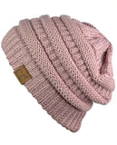 Unisex Trendy Warm Chunky Soft Stretch Cable Knit Slouchy Beanie Skully