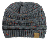 C.C Unisex Colorful Confetti Soft Stretch Cable Knit Beanie Skull Cap