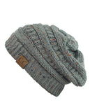 C.C Unisex Colorful Confetti Soft Stretch Cable Knit Beanie Skull Cap