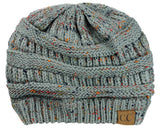 C.C Unisex Colorful Confetti Soft Stretch Cable Knit Beanie Skull Cap