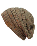 C.C Unisex Colorful Confetti Soft Stretch Cable Knit Beanie Skull Cap
