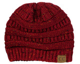 C.C Unisex Colorful Confetti Soft Stretch Cable Knit Beanie Skull Cap