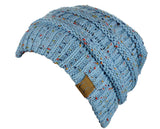 C.C Unisex Colorful Confetti Soft Stretch Cable Knit Beanie Skull Cap