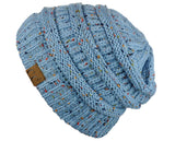 C.C Unisex Colorful Confetti Soft Stretch Cable Knit Beanie Skull Cap