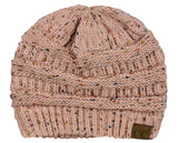 C.C Unisex Colorful Confetti Soft Stretch Cable Knit Beanie Skull Cap