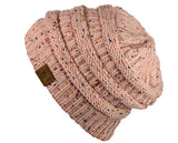 C.C Unisex Colorful Confetti Soft Stretch Cable Knit Beanie Skull Cap