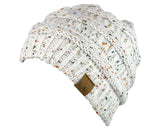C.C Unisex Colorful Confetti Soft Stretch Cable Knit Beanie Skull Cap