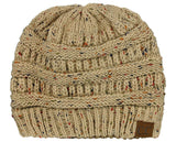 C.C Unisex Colorful Confetti Soft Stretch Cable Knit Beanie Skull Cap