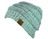 C.C Unisex Colorful Confetti Soft Stretch Cable Knit Beanie Skull Cap