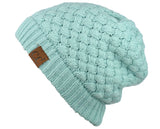 C.C Basketweave Knit Warm Inner Lined Soft Stretch Skully Beanie Hat