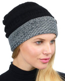 C.C Cable Knit Soft Stretch Multicolor Stitch Cuff Skully Beanie Hat