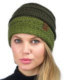 C.C Cable Knit Soft Stretch Multicolor Stitch Cuff Skully Beanie Hat