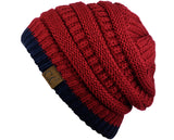 Unisex Trendy Warm Chunky Soft Stretch Cable Knit Slouchy Beanie Skully