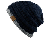 Unisex Trendy Warm Chunky Soft Stretch Cable Knit Slouchy Beanie Skully