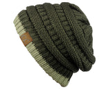 Unisex Trendy Warm Chunky Soft Stretch Cable Knit Slouchy Beanie Skully