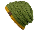 Unisex Trendy Warm Chunky Soft Stretch Cable Knit Slouchy Beanie Skully