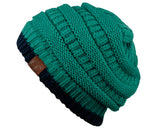 Unisex Trendy Warm Chunky Soft Stretch Cable Knit Slouchy Beanie Skully