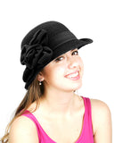 NYfashion101 Women's Paper Woven Cloche Hat with Flower Band