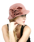 NYfashion101 Women's Paper Woven Cloche Hat with Flower Band