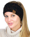 C.C Colorful Confetti Winter Warm Cable Knit Fuzzy Lined Ear Warmer Headband
