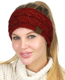 C.C Colorful Confetti Winter Warm Cable Knit Fuzzy Lined Ear Warmer Headband
