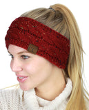 C.C Colorful Confetti Winter Warm Cable Knit Fuzzy Lined Ear Warmer Headband