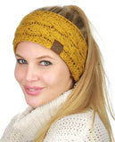 C.C Colorful Confetti Winter Warm Cable Knit Fuzzy Lined Ear Warmer Headband
