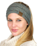 C.C Colorful Confetti Winter Warm Cable Knit Fuzzy Lined Ear Warmer Headband