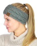 C.C Colorful Confetti Winter Warm Cable Knit Fuzzy Lined Ear Warmer Headband