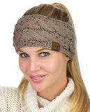 C.C Colorful Confetti Winter Warm Cable Knit Fuzzy Lined Ear Warmer Headband