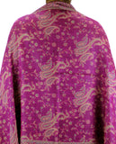 NYFASHION101 Large Soft Double Layer Jacquard Paisley Print Scarf Shawl Wrap- Purple
