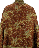 NYFASHION101 Large Soft Double Layer Jacquard Paisley Print Scarf Shawl Wrap- Brown