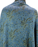 NYFASHION101 Large Soft Double Layer Jacquard Paisley Print Scarf Shawl Wrap- Light Blue