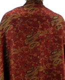 NYFASHION101 Large Soft Double Layer Jacquard Paisley Print Scarf Shawl Wrap- Red Orange