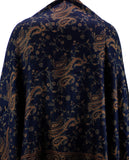 NYFASHION101 Large Soft Double Layer Jacquard Paisley Print Scarf Shawl Wrap- Navy