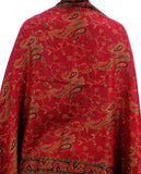 NYFASHION101 Large Soft Double Layer Jacquard Paisley Print Scarf Shawl Wrap-Red