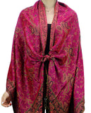 NYFASHION101 Large Soft Double Layer Jacquard Paisley Print Scarf Shawl Wrap-Fuchsia