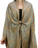 NYFASHION101 Large Soft Double Layer Jacquard Paisley Print Scarf Shawl Wrap- Light Grey