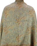 NYFASHION101 Large Soft Double Layer Jacquard Paisley Print Scarf Shawl Wrap- Light Grey