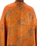 NYFASHION101 Large Soft Double Layer Jacquard Paisley Print Scarf Shawl Wrap- Mandarin
