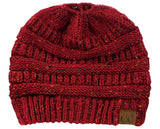 C.C BeanieTail Soft Stretch Cable Knit Messy High Bun Ponytail Beanie Hat