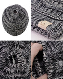 C.C BeanieTail Kids' Children's Soft Cable Knit Messy High Bun Ponytail Beanie Hat