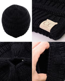 C.C BeanieTail Kids' Children's Soft Cable Knit Messy High Bun Ponytail Beanie Hat