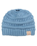 C.C BeanieTail Kids' Children's Soft Cable Knit Messy High Bun Ponytail Beanie Hat
