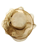 NYFASHION101 Kentucky Derby Organza Sinamay Dress Hat w/ Ruffle Flower