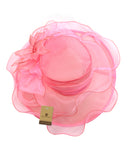 NYFASHION101 Kentucky Derby Organza Sinamay Dress Hat w/ Ruffle Flower