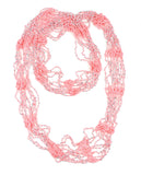 NYFASHION101® Silver-Tone Beaded Skinny Fishnet Infinity Loop Scarf