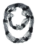 NYFASHION101® Silver-Tone Beaded Skinny Fishnet Infinity Loop Scarf