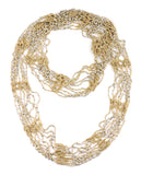 NYFASHION101® Silver-Tone Beaded Skinny Fishnet Infinity Loop Scarf