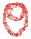NYFASHION101® Silver-Tone Beaded Skinny Fishnet Infinity Loop Scarf